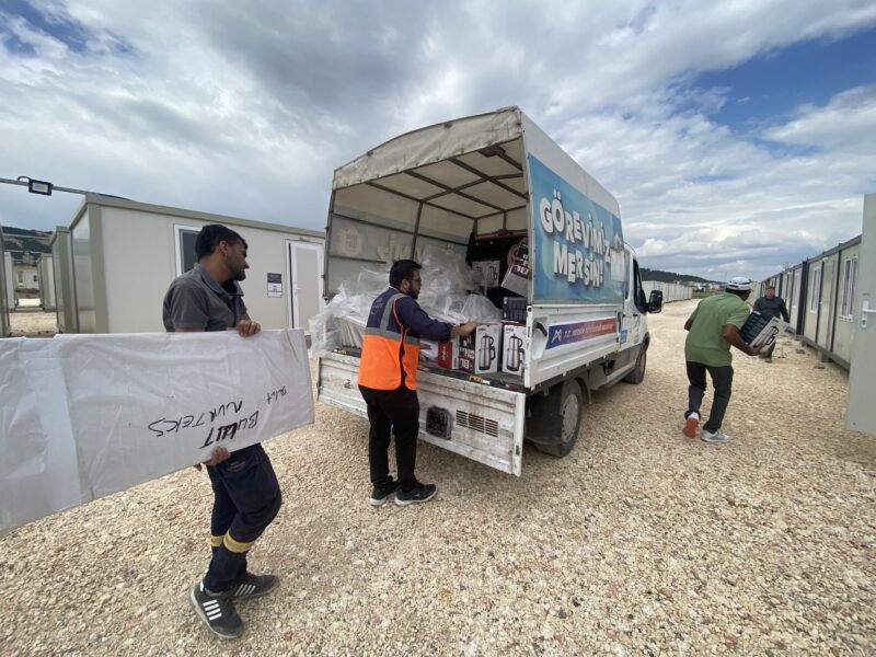 The rescue team is busy putting together a temporary settlement comprised 680 containers, housing a kindergarten and a hospital.